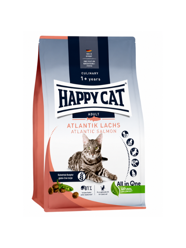 Happy Cat суха храна за котки със сьомга Atlantic Salmon