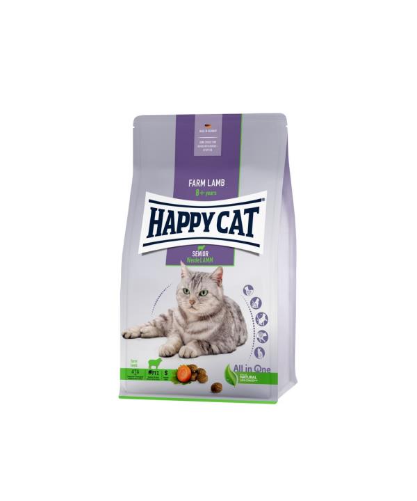 Happy Cat Senior Farm Lamb суха храна с агнешко месо за възрастни котки над 10 години