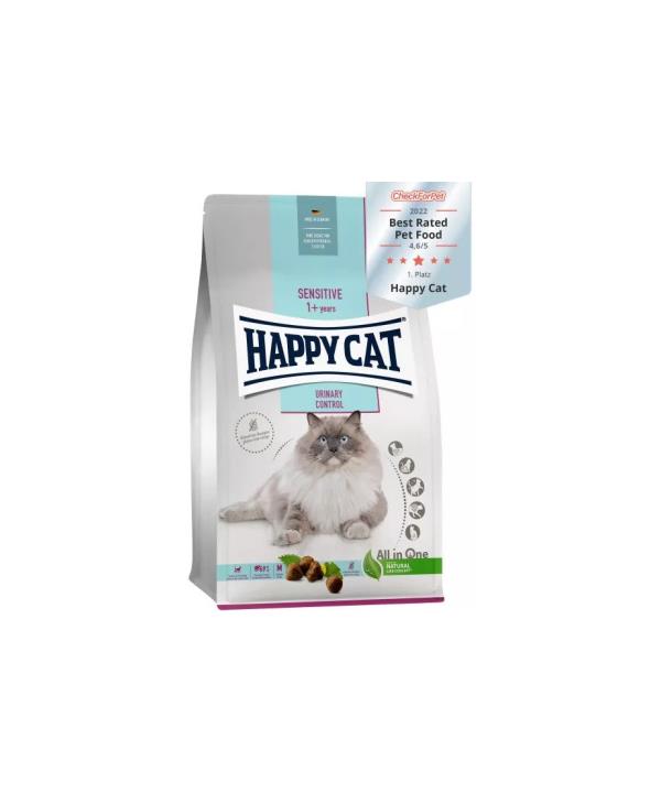 Опаковка на Happy Cat Sensitive Urinary Control суха храна за възрастни котки с чувствителни пикочни пътища