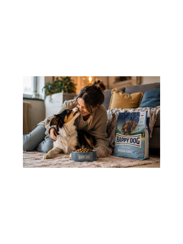 Happy Dog Medium Adult храна за средни породи кучета с щастливо куче