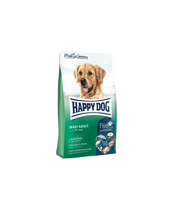 Happy Dog Maxi Adult суха храна за израснали кучета от големи породи с Fit & Vital рецепта и 5 източника на протеин