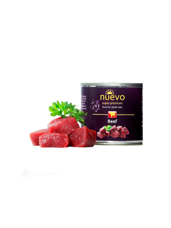 Nuevo Super Premium Beef – пълноценна мокра храна за израснали котки с телешко месо