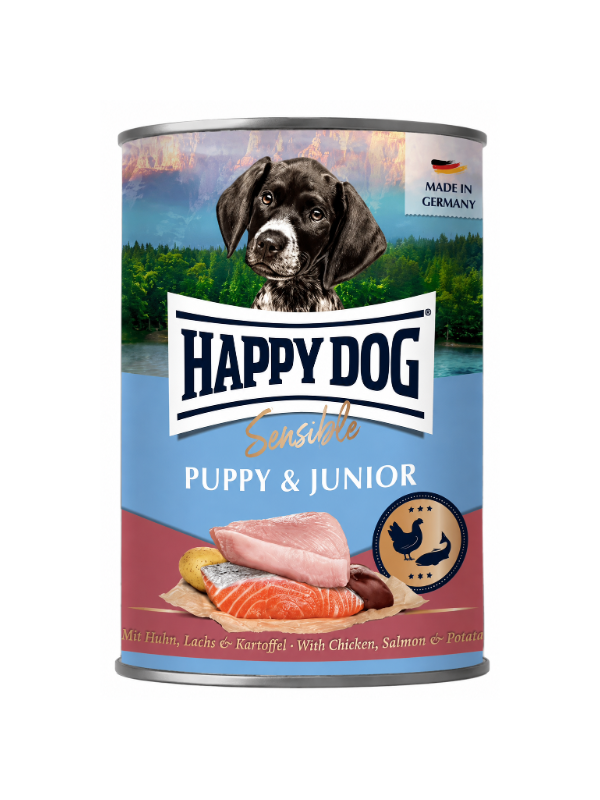 Happy Dog Sensible Puppy Junior Chicken Salmon Potato консерва за кученца