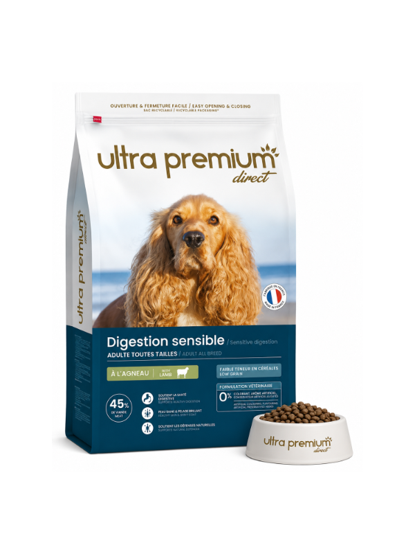 Ultra Premium Direct Sensitive с агнешко за кучета с чувствително храносмилане