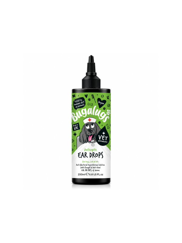 Bugalugs Antiseptic Ear Drops антисептични капки за уши за кучета и котки