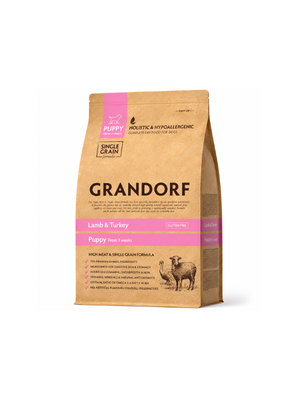 Grandorf Puppy Lamb & Turkey храна за кученца