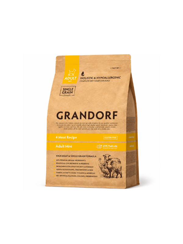 Grandorf 4 Meat Adult Mini суха храна за мини породи кучета