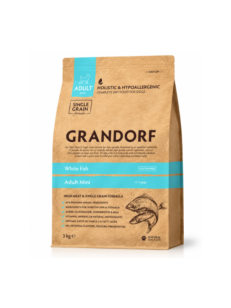 Grandorf White Fish Adult Mini- суха храна с бяла риба за възрастни кучета от малки породи